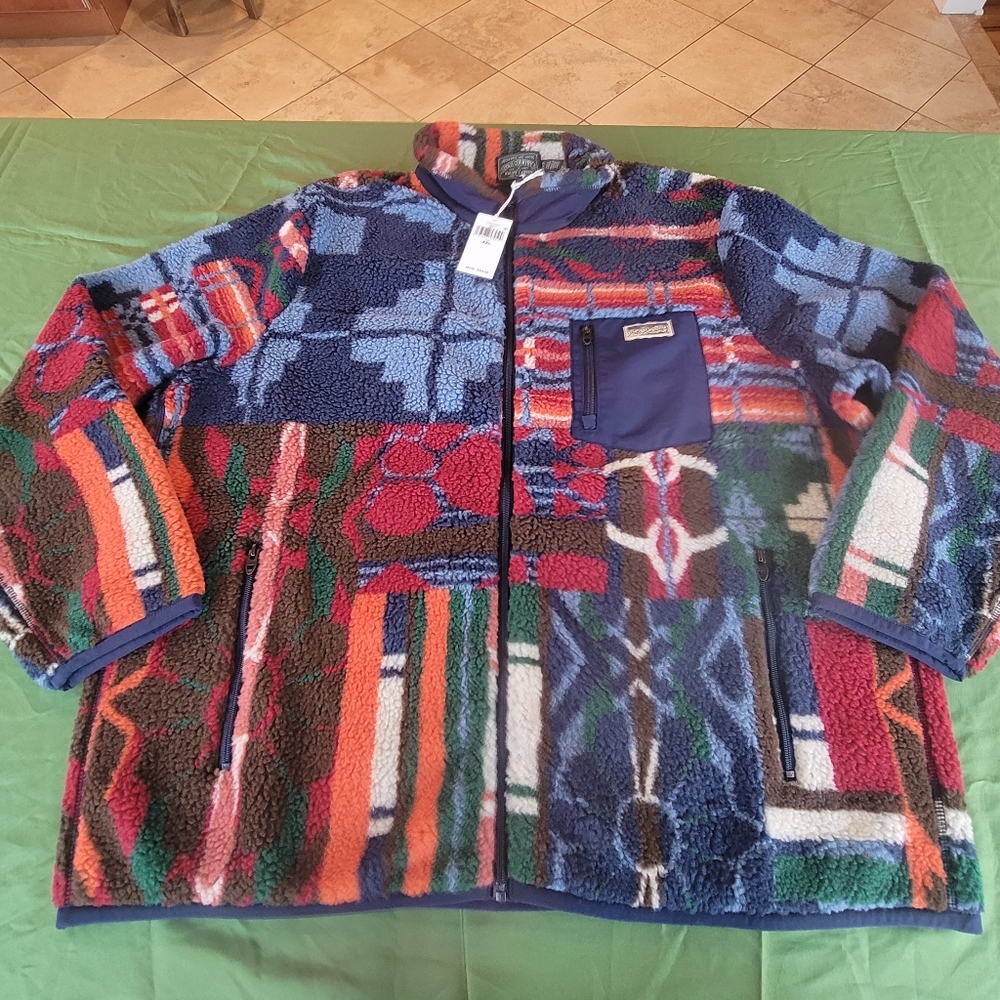 Polo Ralph Lauren Country Jacquard Pinelodge Patchwork Aztec Fleece Zip Jacket